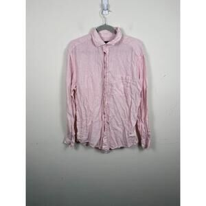 Vineyard Vines Men’s Size 100% Linen Shirt Pink Long Sleeve Large